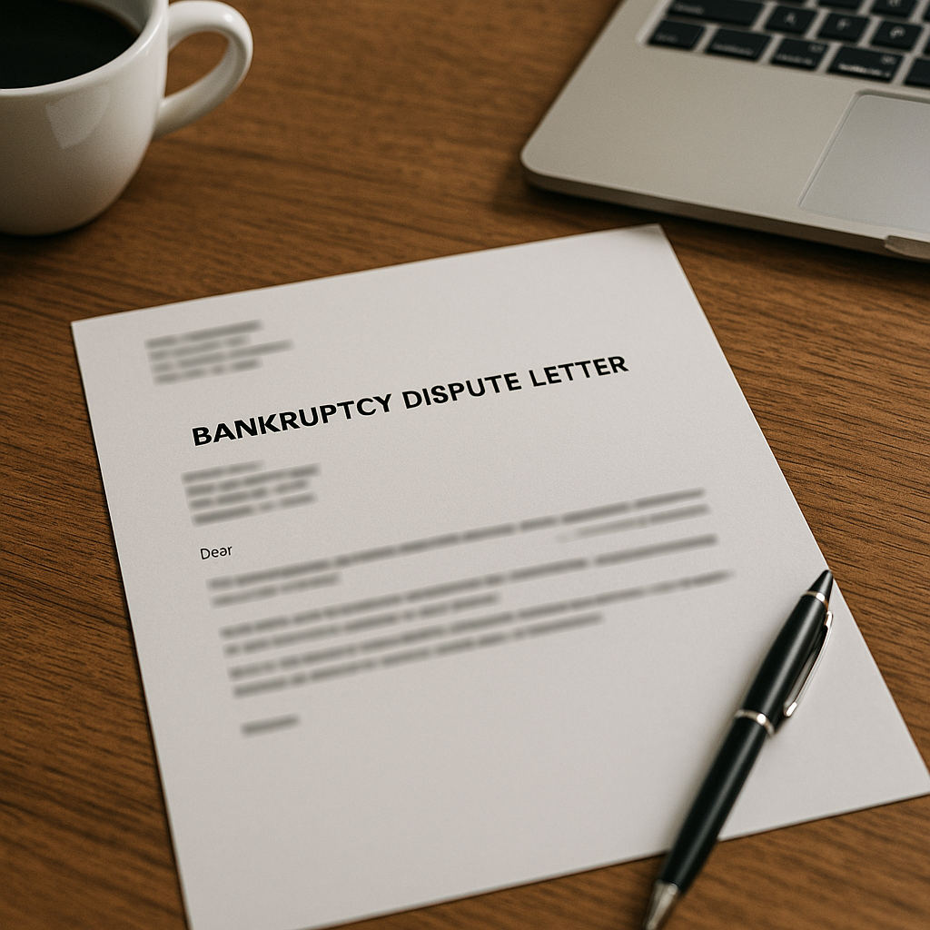 FORMAL DISPUTE OF BANKRUPTCY LETTER TEMPLATE (Fillable PDF)